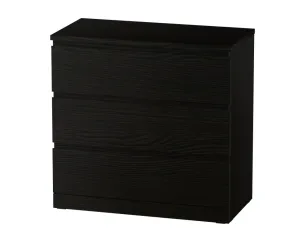 Комод Варма 3 чёрный ясень шпон (аналог IKEA)