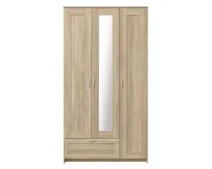 Шкаф Сириус 3-х створчатый 1 ящик, 2200х1170х590 (ВхШхГ), 2.02.01.510.3 (сонома, с зеркалом)