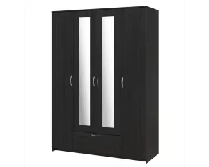 Шкаф Сириус 4-х створчатый 1 ящик, 2200х1560х590 (ВхШхГ), 2.02.01.520.5 (дуб венге, с 2 зеркалами)