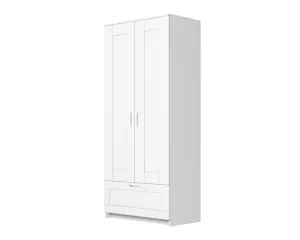 Шкаф распашной Сириус 2-х створчатый 1 ящик, 1900х782х502 (ВхШхГ), (белый)