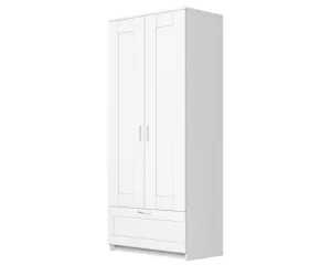 Шкаф распашной Сириус 2-х створчатый 1 ящик, 1900х782х412 (ВхШхГ), (белый)