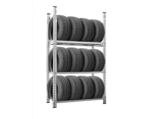 Стеллаж для хранения шин серии "Цинк-Т", 2500×1300×400 (В×Д×Г), 2 полки для хранения шин / 2 обычные полки