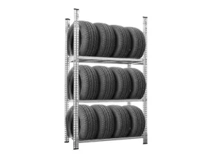 Стеллаж для хранения шин серии "Цинк-Т", 2000×1000×400 (В×Д×Г), 2 полки для хранения шин / 1 обычная полка