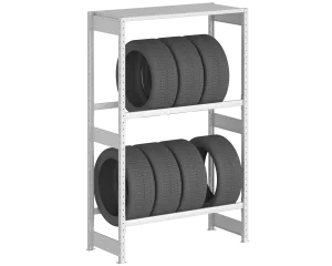 Стеллаж для хранения шин серии "Эконом", 2000×1200×500 (В×Д×Г), 2 уровня / 1 полка