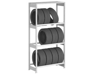 Стеллаж для хранения шин серии "Эконом", 2000×1000×500 (В×Д×Г), 3 уровня / 1 полка