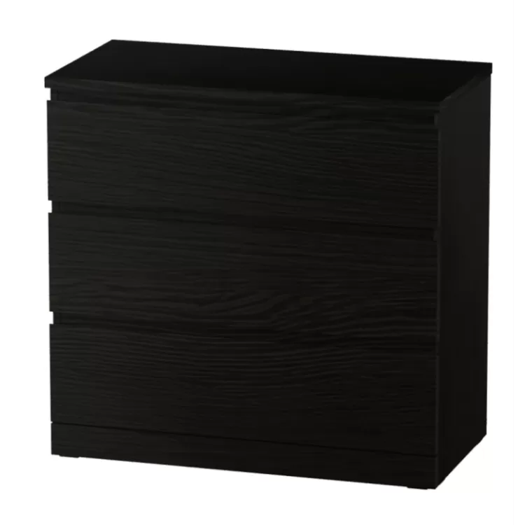 Комод Варма 3 чёрный ясень шпон (аналог IKEA)