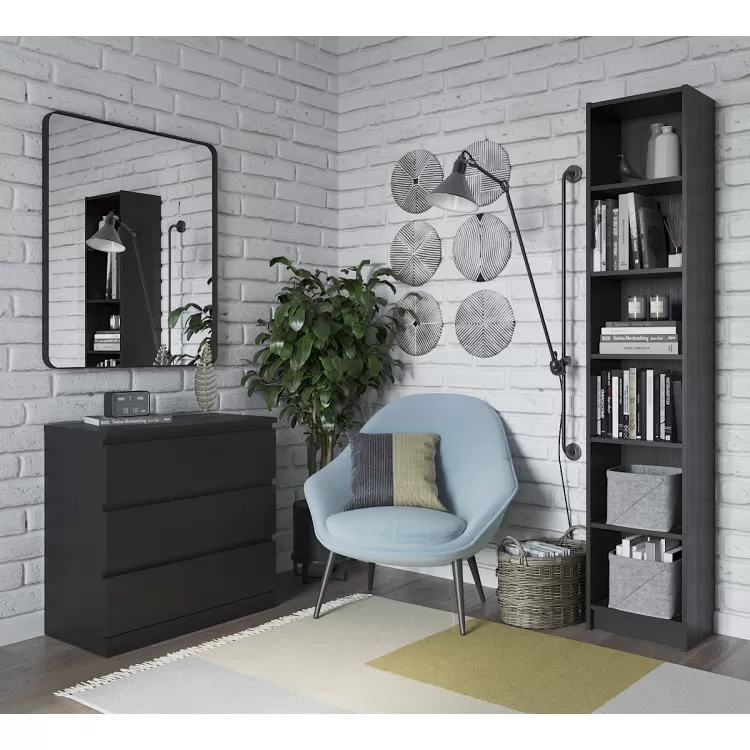 Комод Варма 3 чёрный ясень шпон (аналог IKEA)