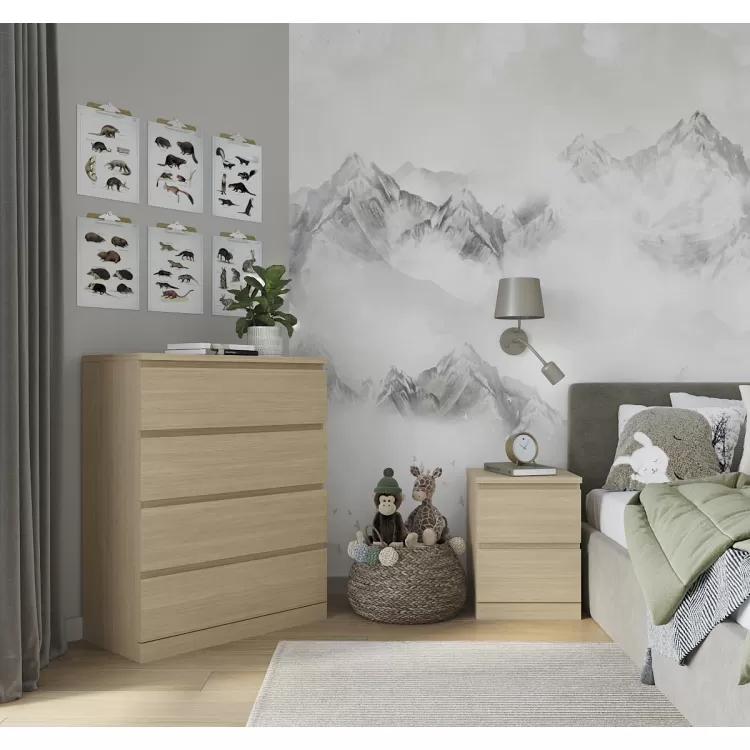 Комод Варма 4 дуб белёный шпон (аналог IKEA)