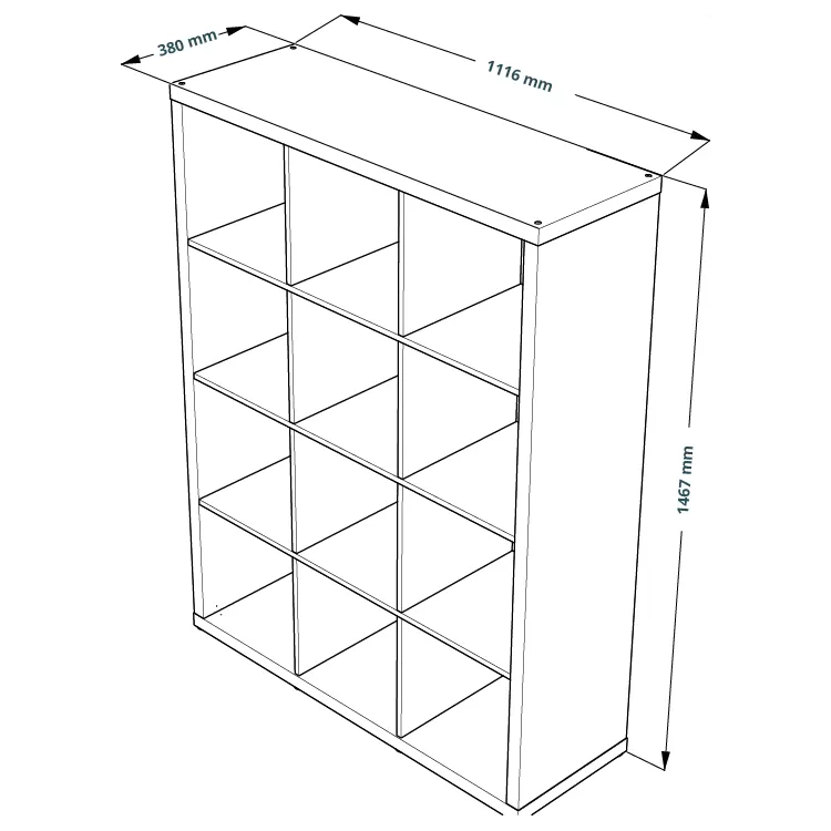 Стеллаж Фора 12 дуб беленый (аналог IKEA KALLAX)