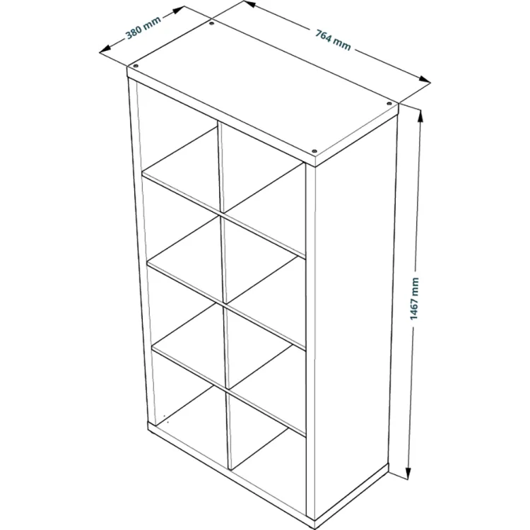 Стеллаж Фора 8 дуб беленый (аналог IKEA KALLAX)