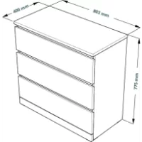 Комод Варма 3 дуб белёный шпон (аналог IKEA)