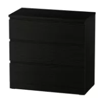 Комод Варма 3 чёрный ясень шпон (аналог IKEA)