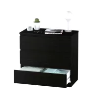 Комод Варма 3 чёрный ясень шпон (аналог IKEA)