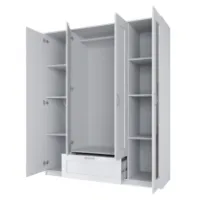 Шкаф распашной Сириус 4-х створчатый 1 ящик с 2-мя зеркалами, 1900х1561х502 (ВхШхГ), (белый)