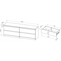 Комод Варма 4 Д дуб белёный шпон (аналог IKEA)